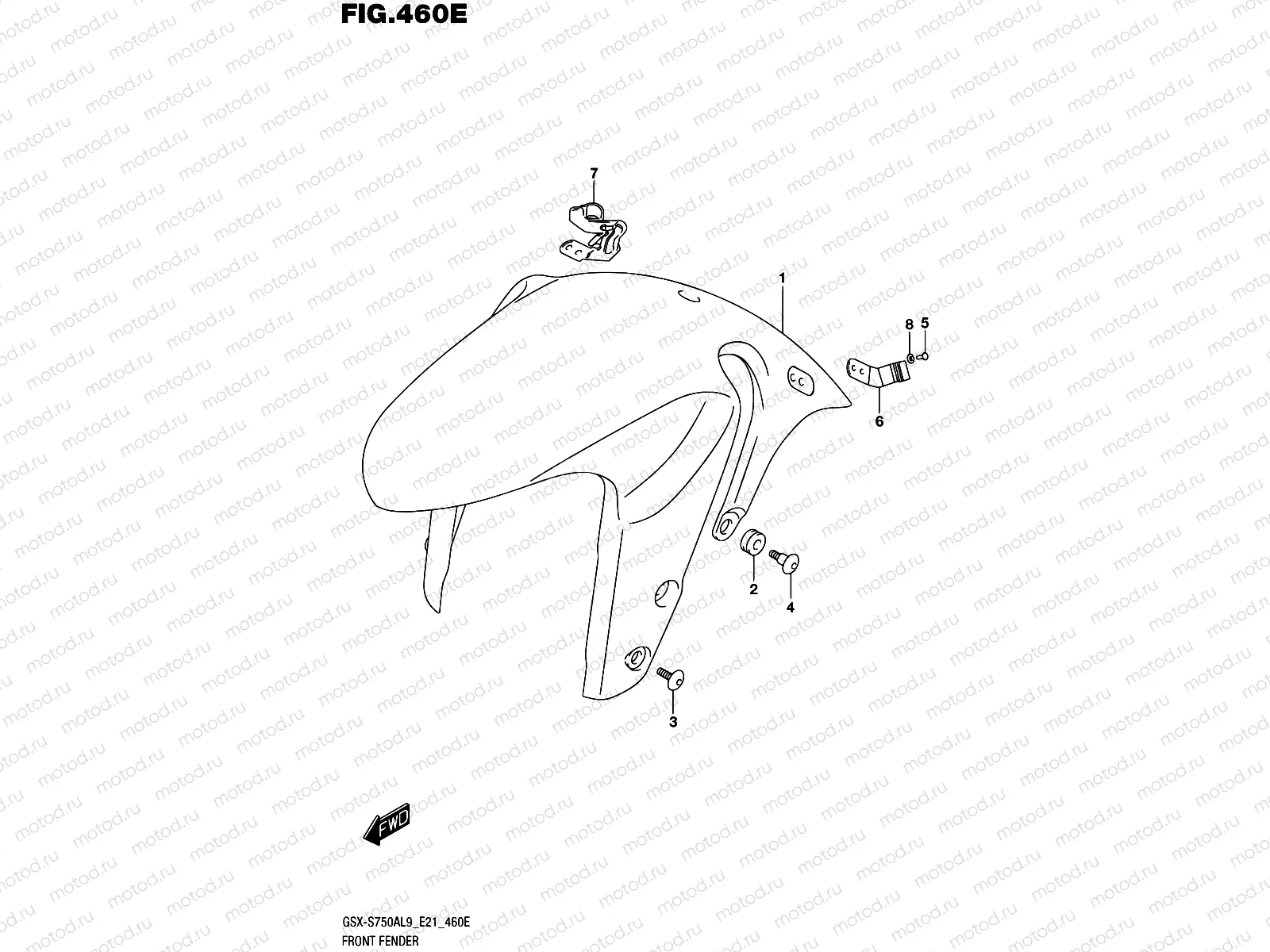 460E - FRONT FENDER (GSX-S750UQZL9 E21)