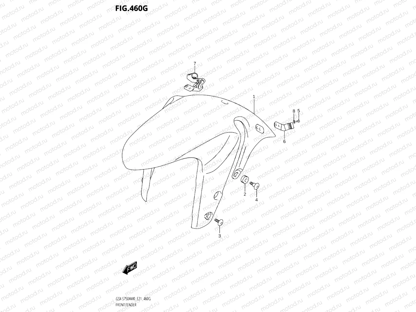 460G - FRONT FENDER (GSX-S750AZ,GSX-S750UQZ,GSX-S750WQZ)