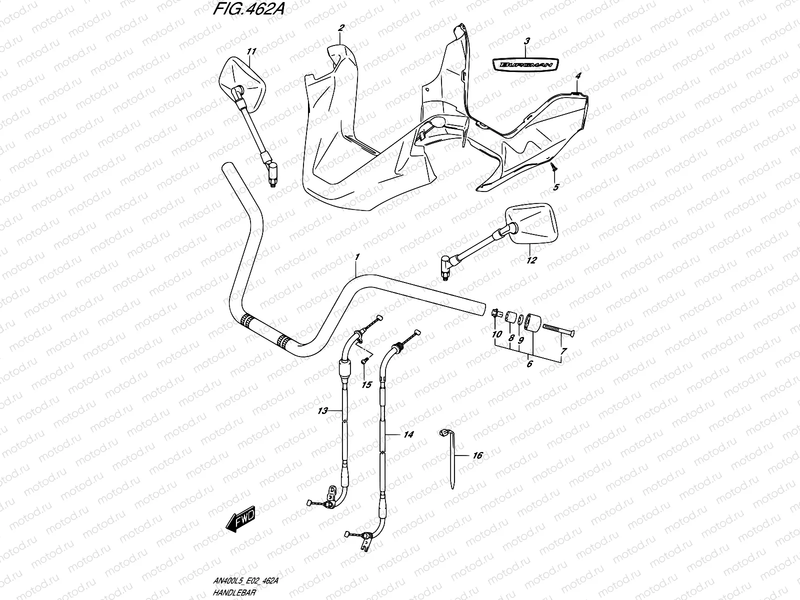 462A - HANDLEBAR (AN400L5 E19)