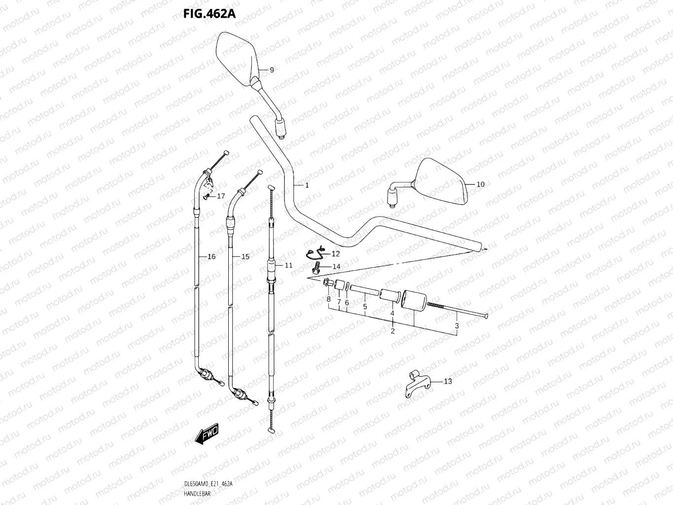 462A - HANDLEBAR (DL650A,DL650AUE)