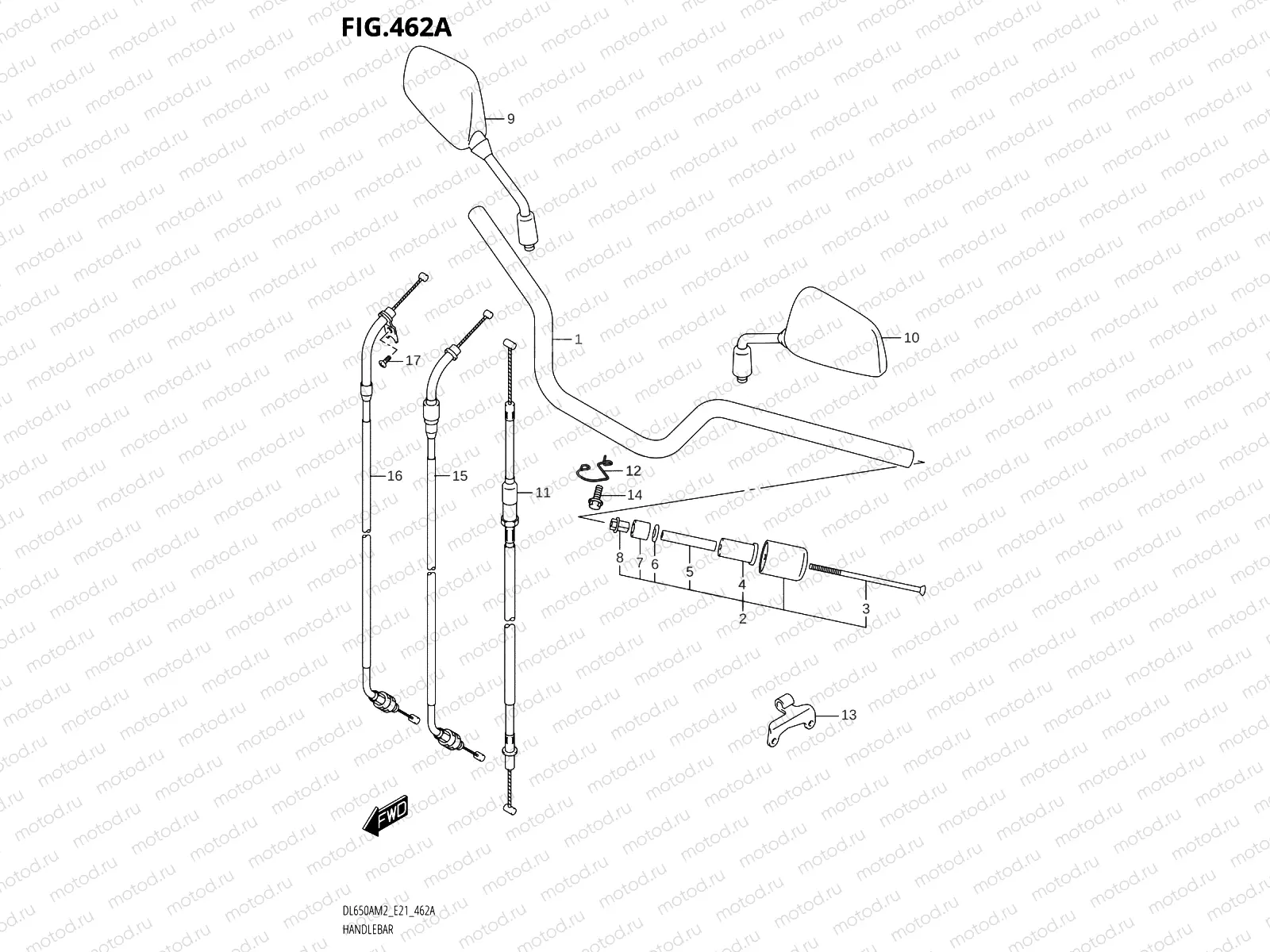 462A - HANDLEBAR (DL650AM2 E21)