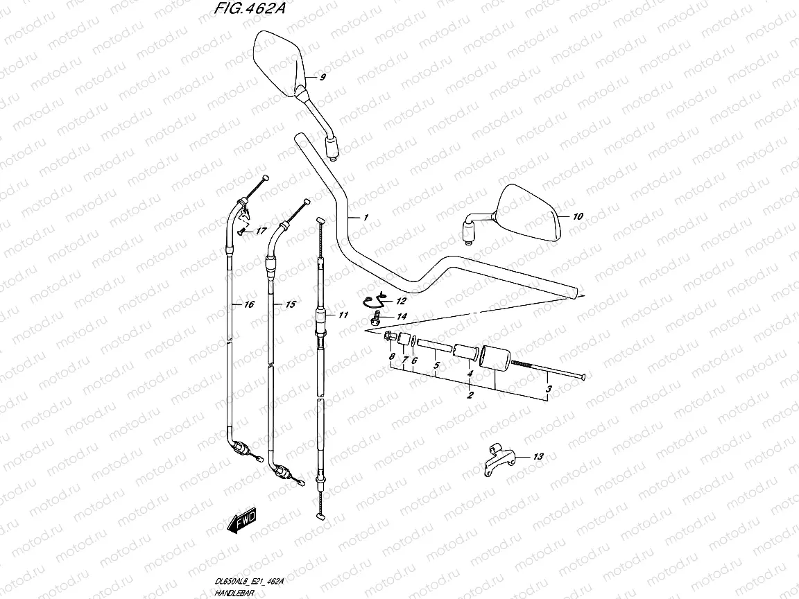 462A - HANDLEBAR (DL650AUE)
