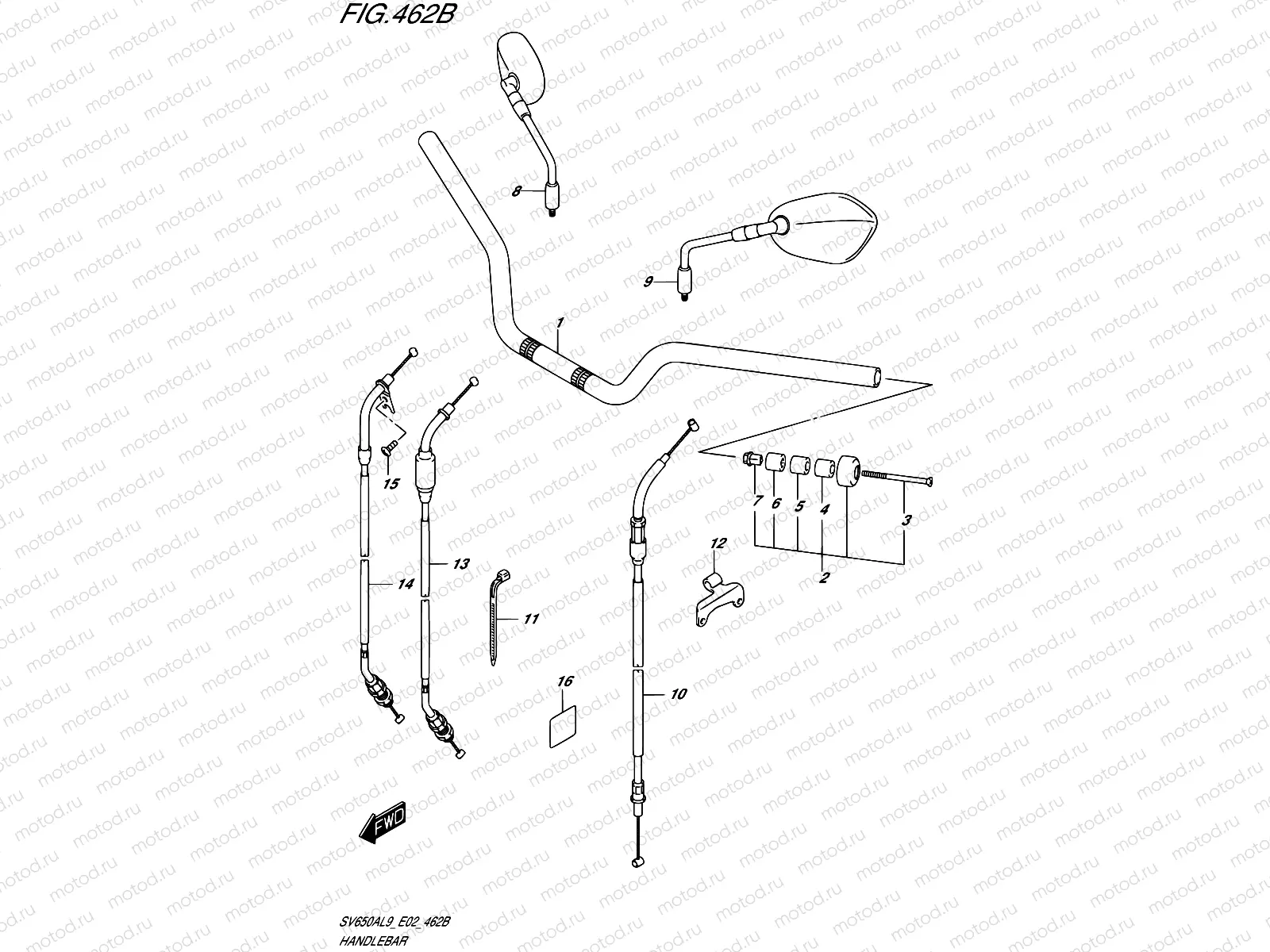 462B - HANDLEBAR (SV650AL9 E19)