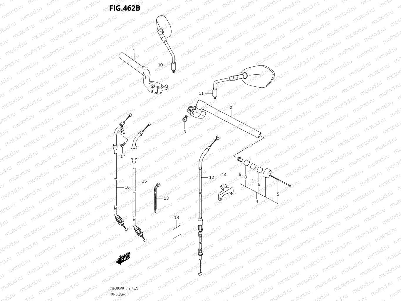 462B - HANDLEBAR (SV650XA,SV650XAU)