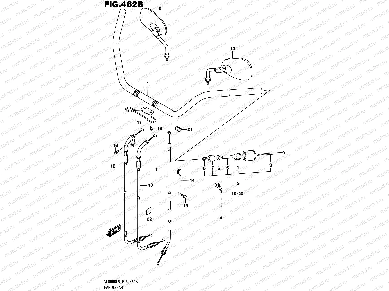 462B - HANDLEBAR (VL800BL5 E43)