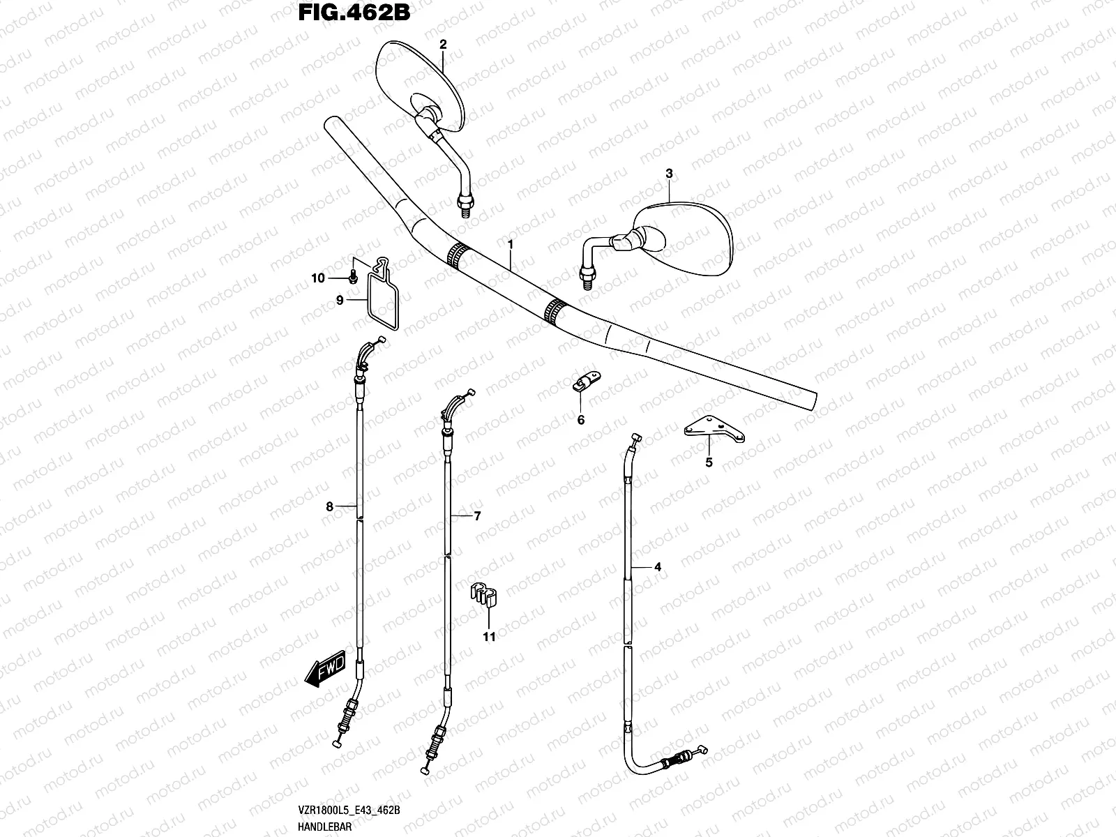 462B - HANDLEBAR (VZR1800BZL5 E43)