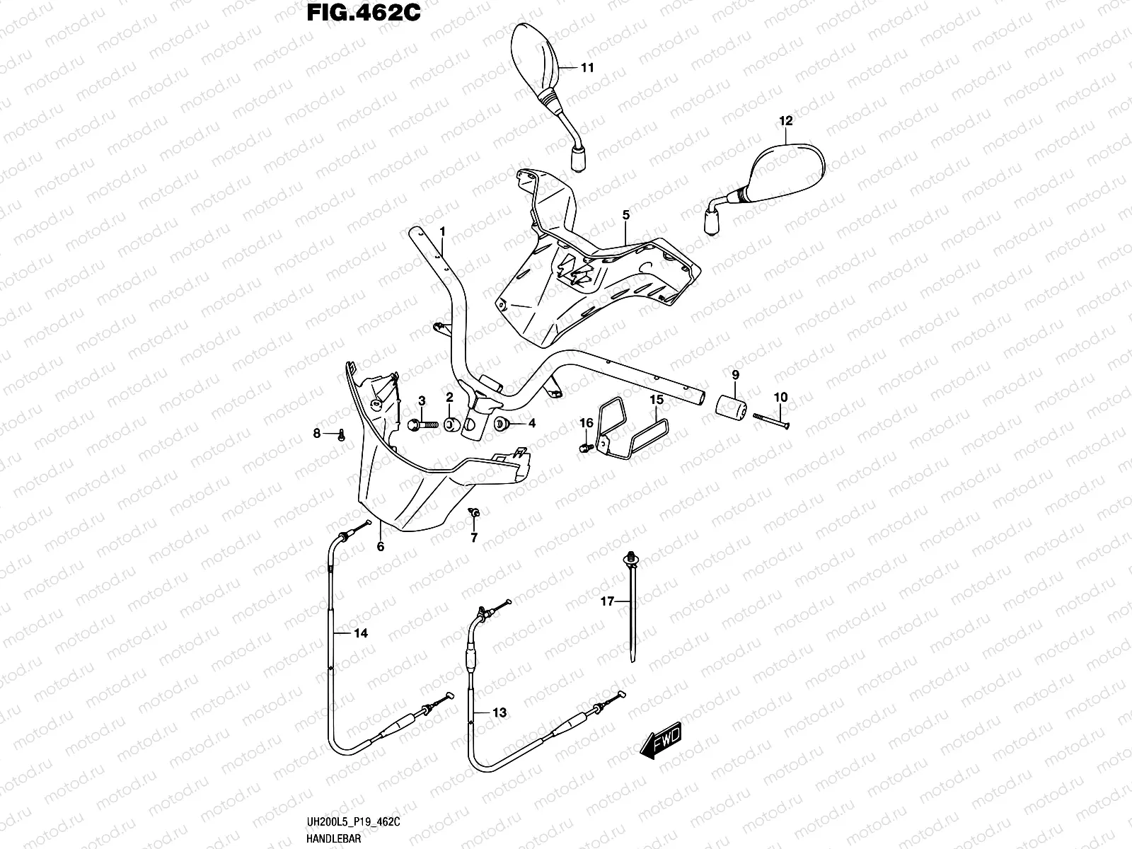 462C - HANDLEBAR (UH200L5 P34)