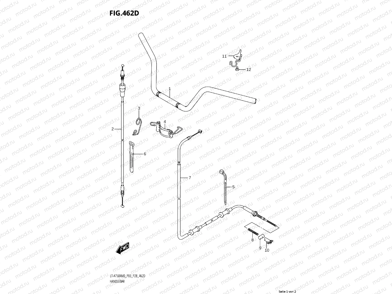 462D - HANDLEBAR (LT-A750XP:M0:P03)