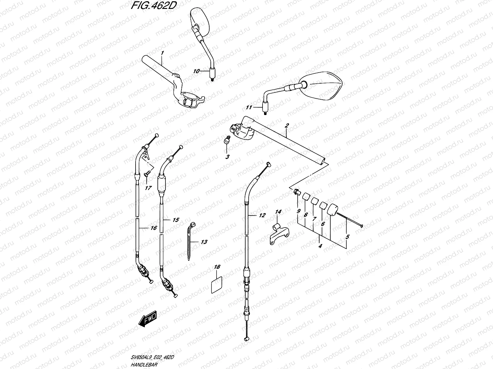 462D - HANDLEBAR (SV650XAL9 E19)