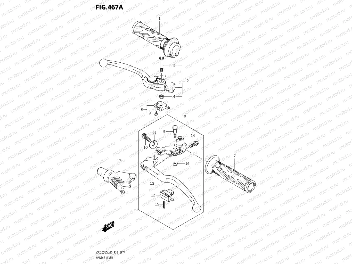 467A - HANDLE LEVER