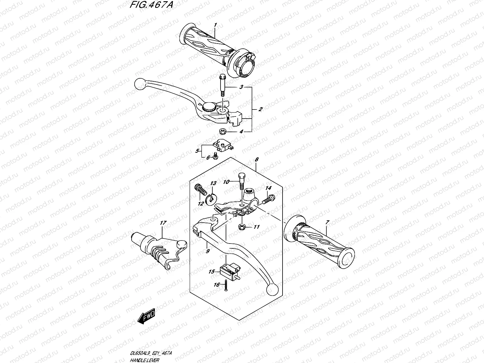 467A - HANDLE LEVER (DL650A,DL650AUE)