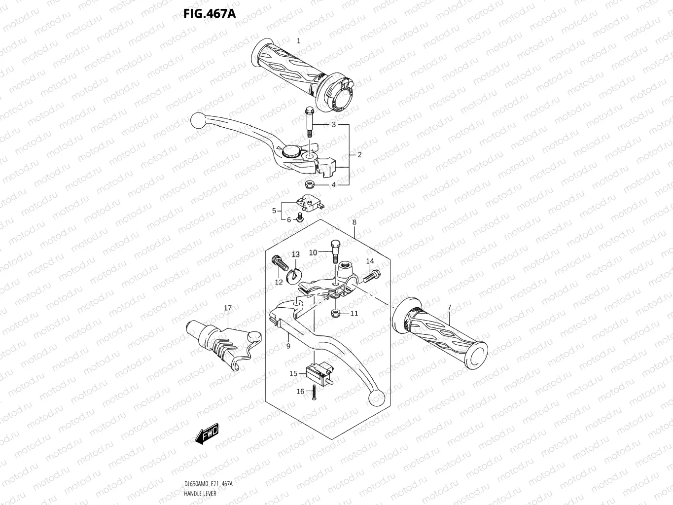 467A - HANDLE LEVER (DL650A,DL650AUE)