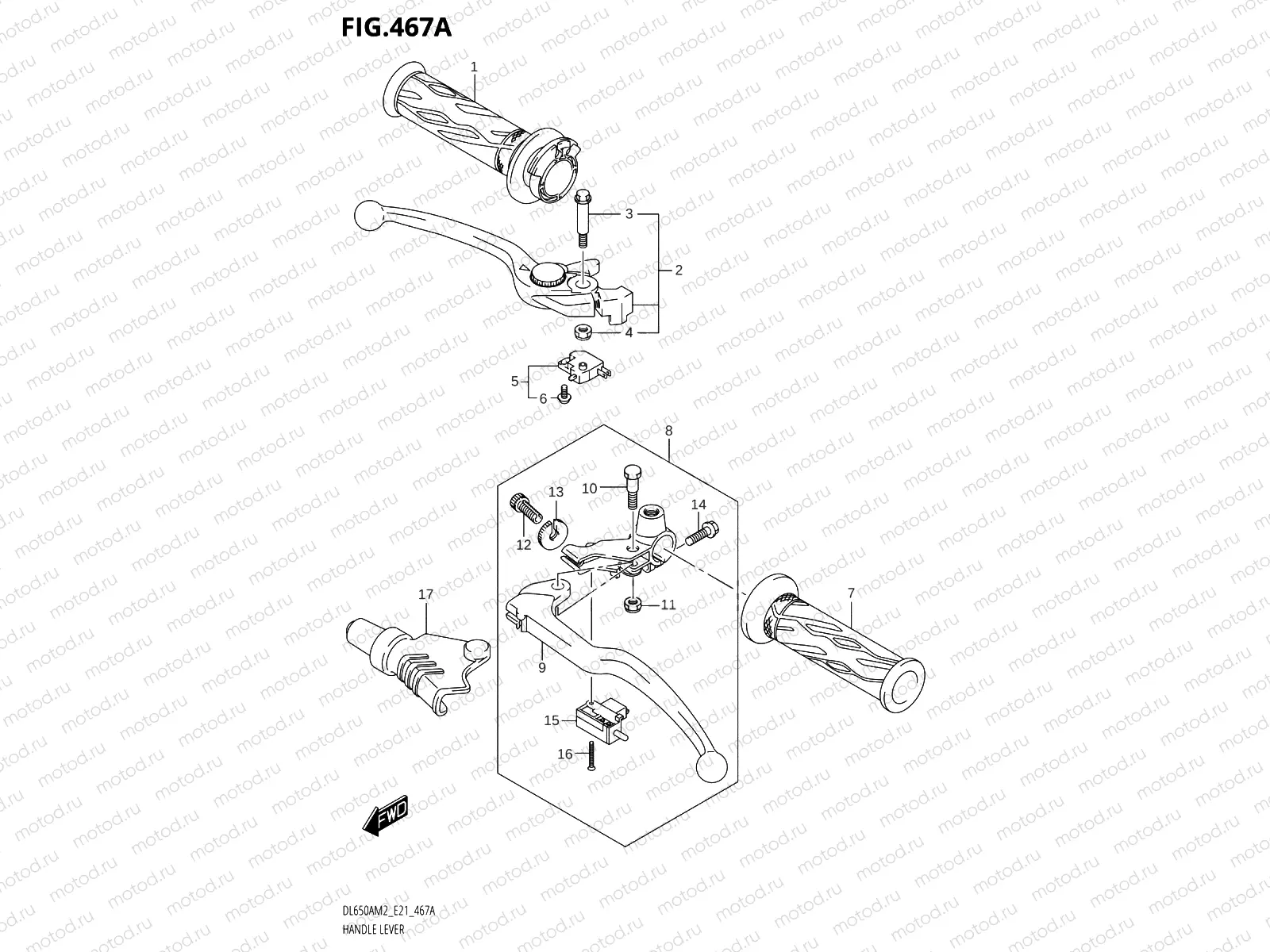 467A - HANDLE LEVER (DL650AM2 E21)