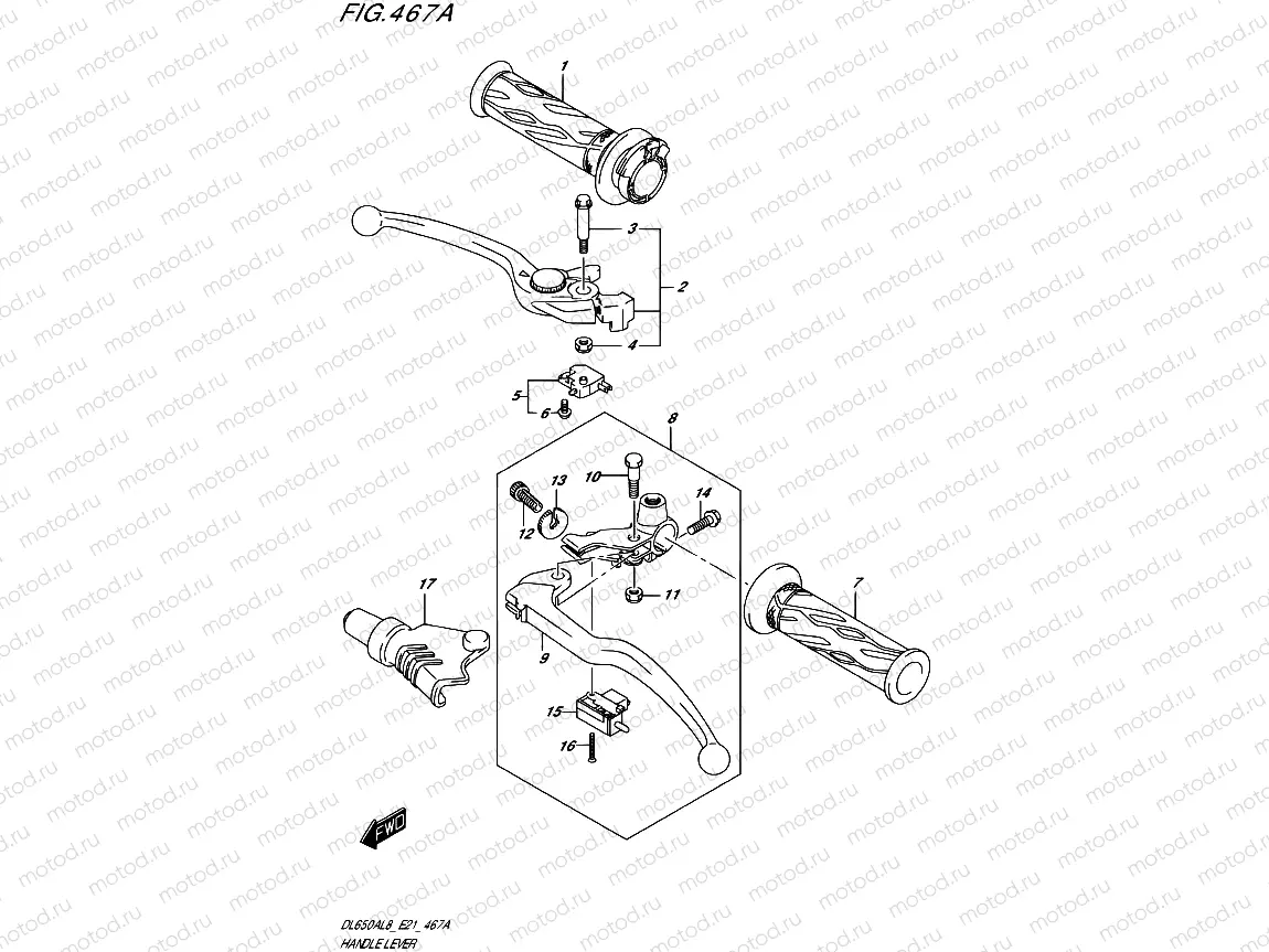 467A - HANDLE LEVER (DL650AUE)