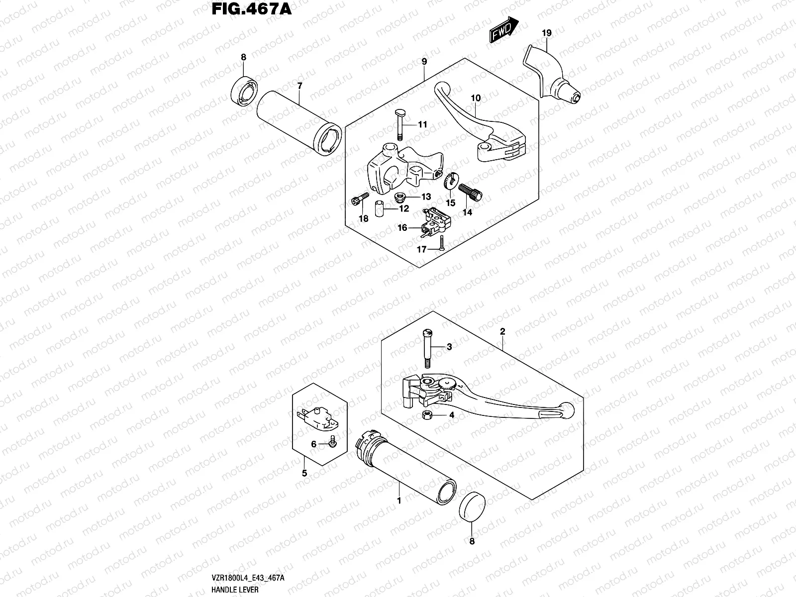 467A - HANDLE LEVER (VZR1800L4 E43)