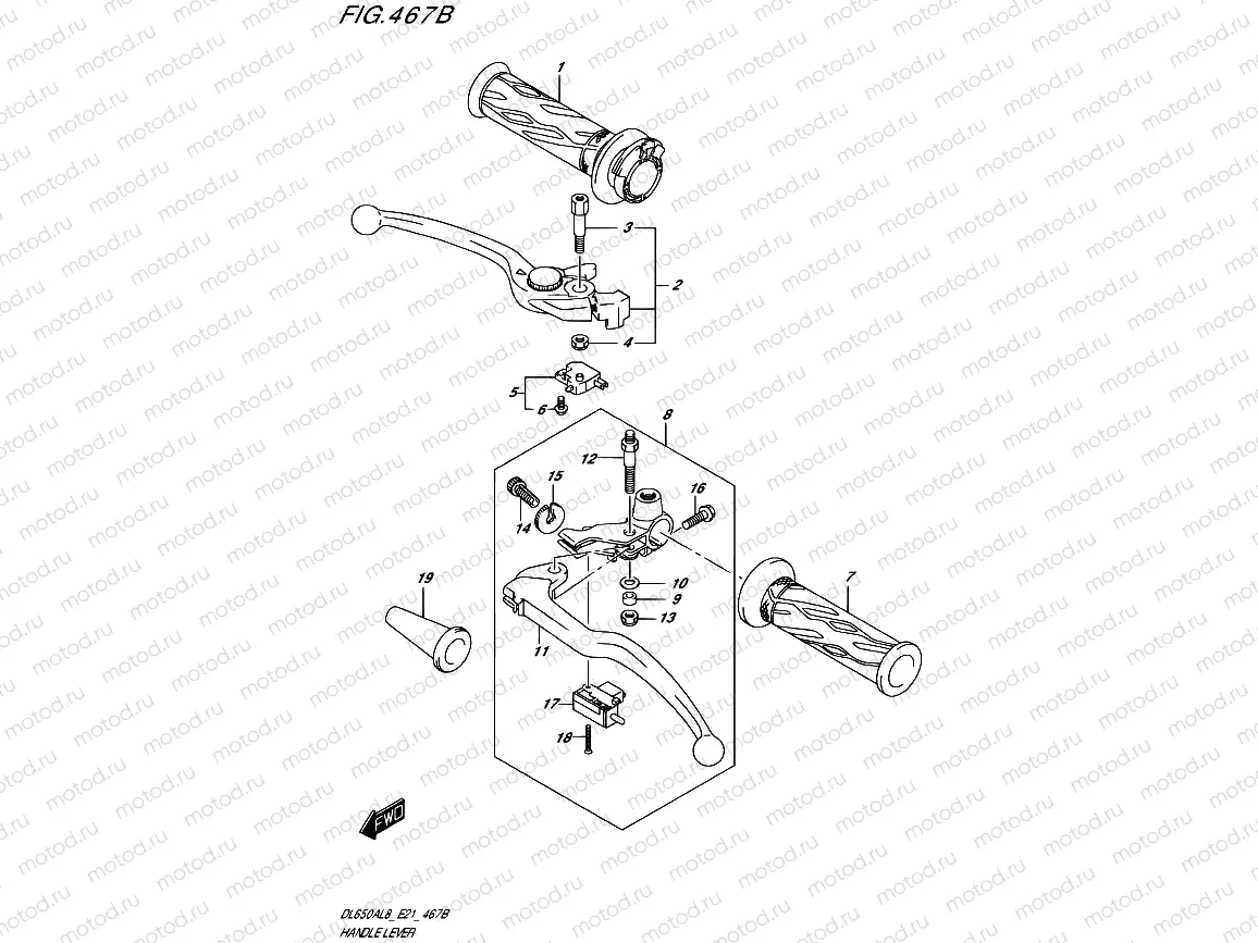 467B - HANDLE LEVER (DL650XA)