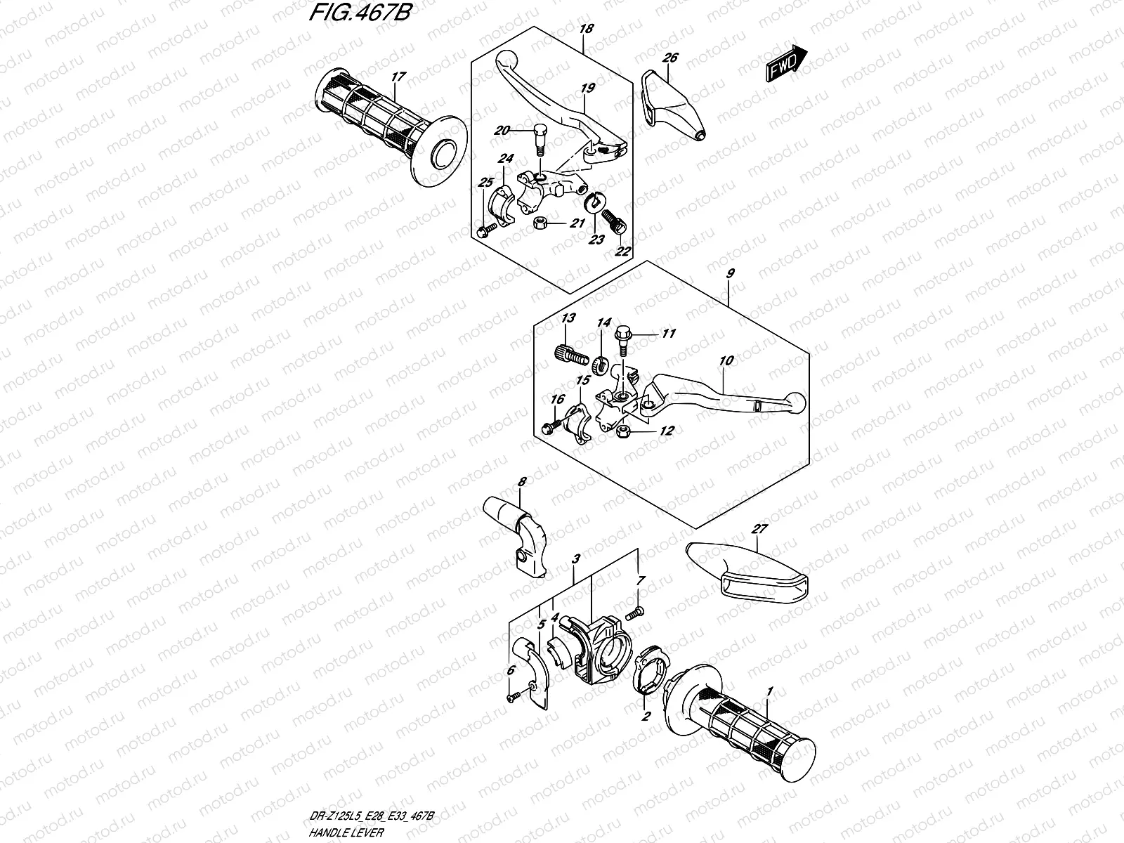 467B - HANDLE LEVER (DR-Z125L5 E33)