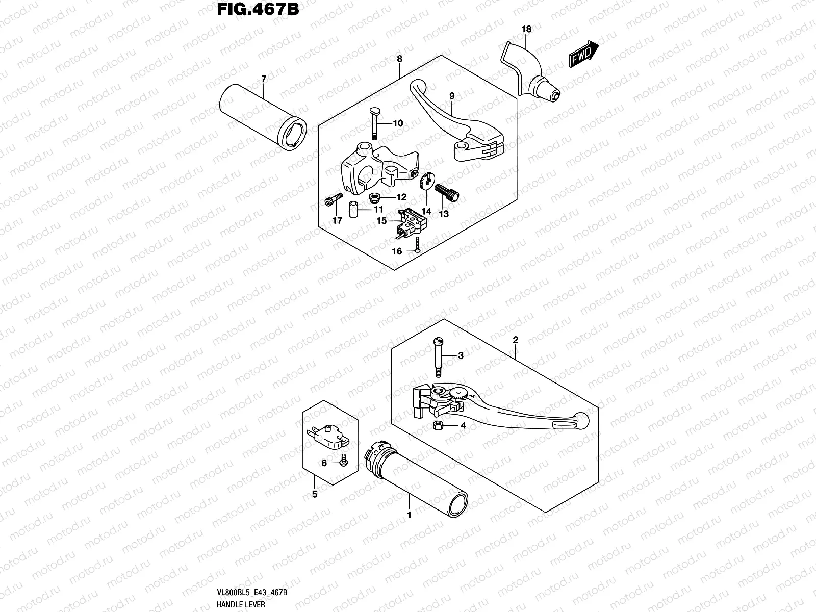 467B - HANDLE LEVER (VL800BL5 E43)