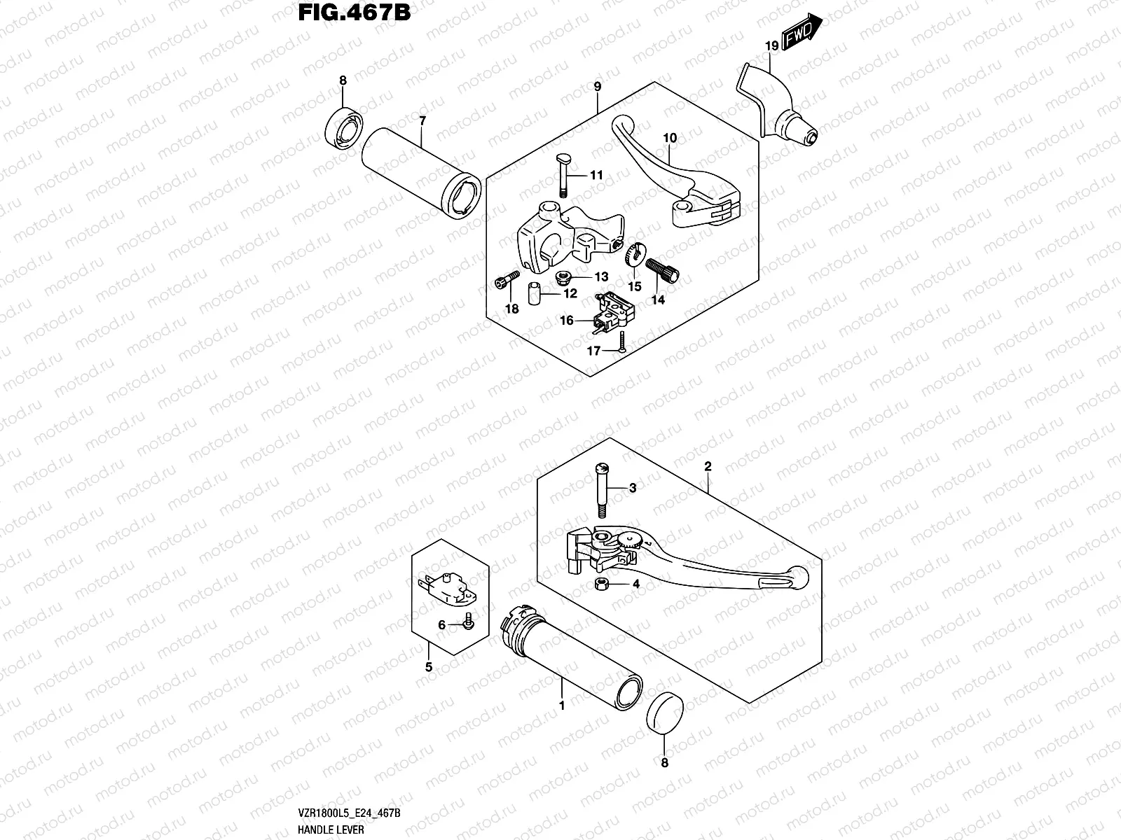 467B - HANDLE LEVER (VZR1800BZL5 E24)