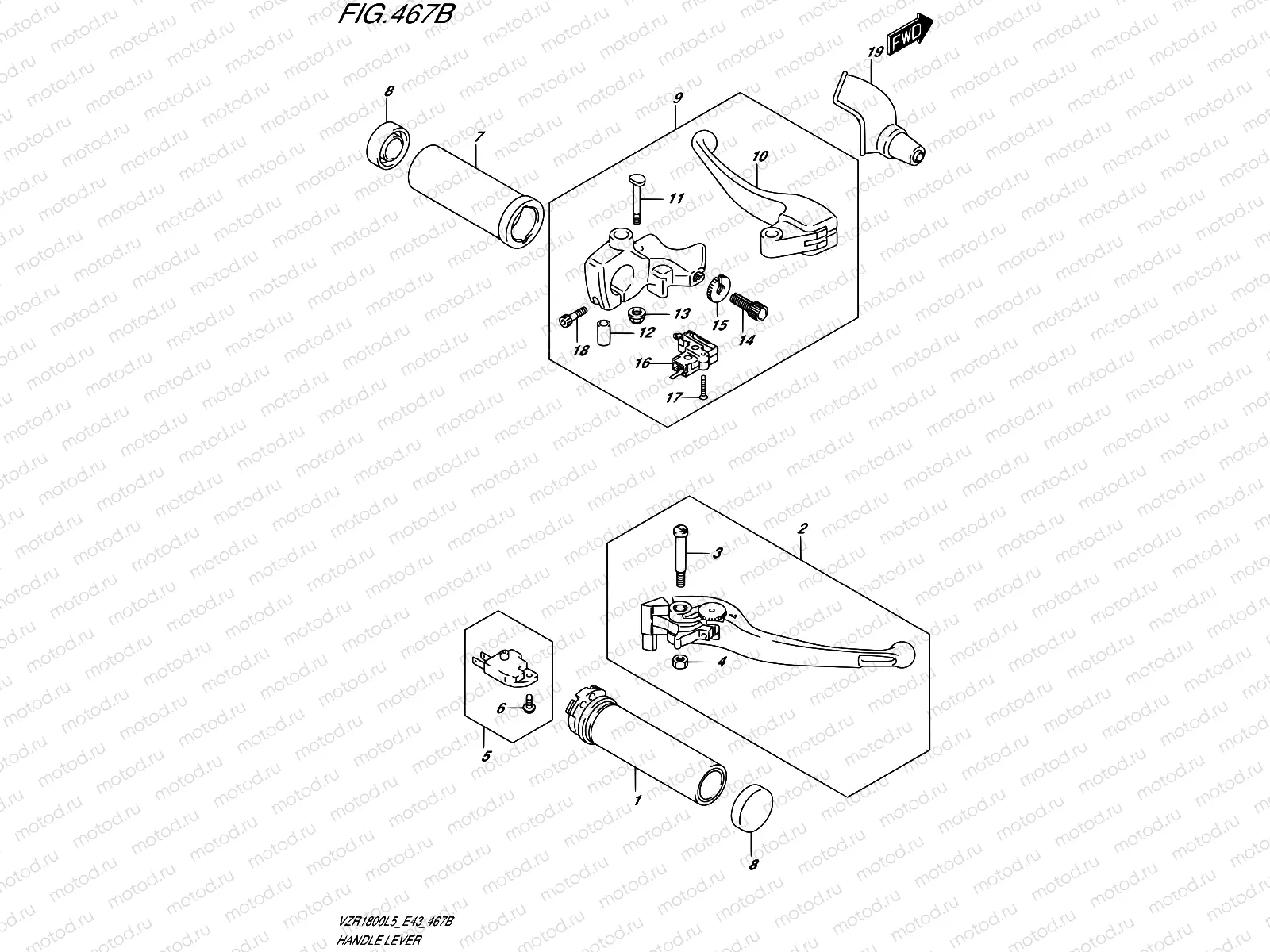 467B - HANDLE LEVER (VZR1800BZL5 E43)
