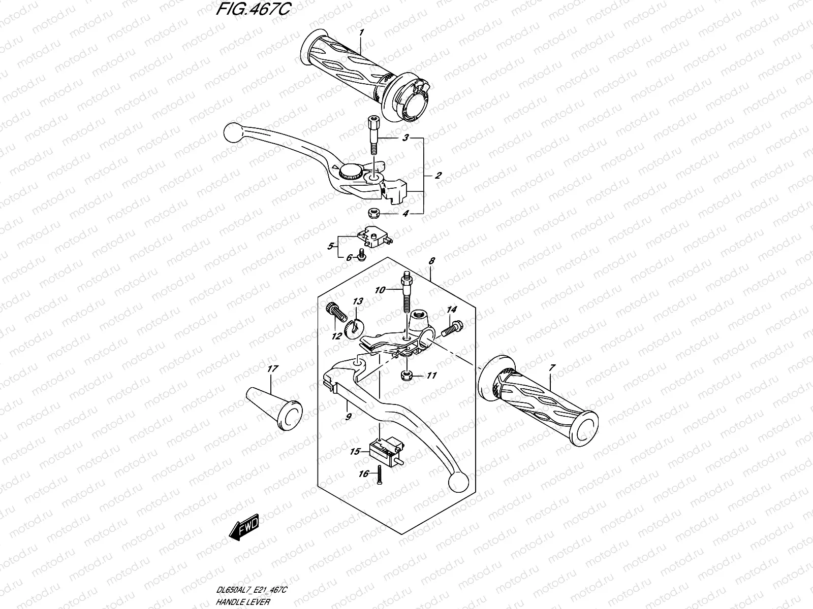 467C - HANDLE LEVER (DL650XAL7 E21)