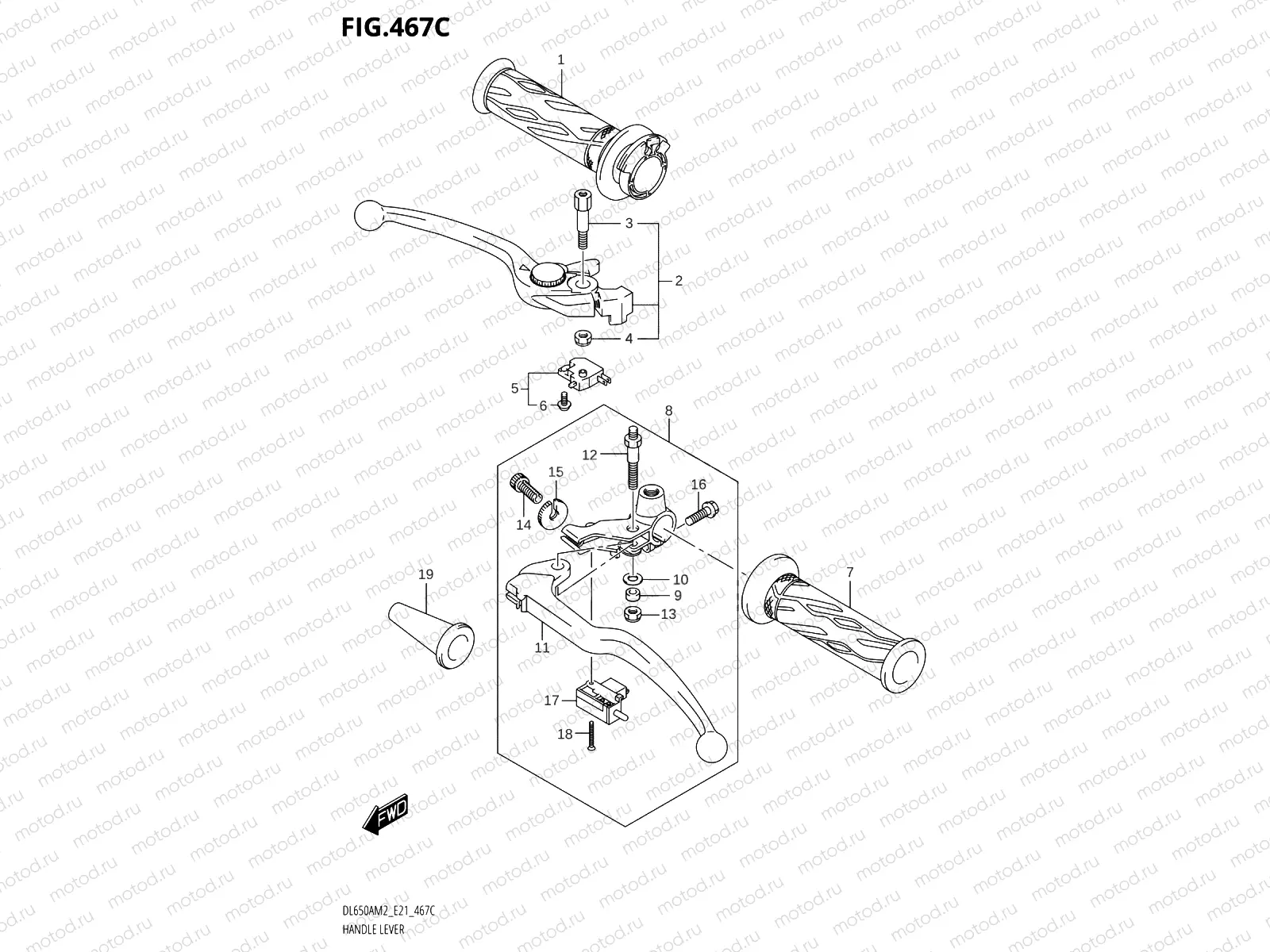 467C - HANDLE LEVER (DL650XAM2 E21)