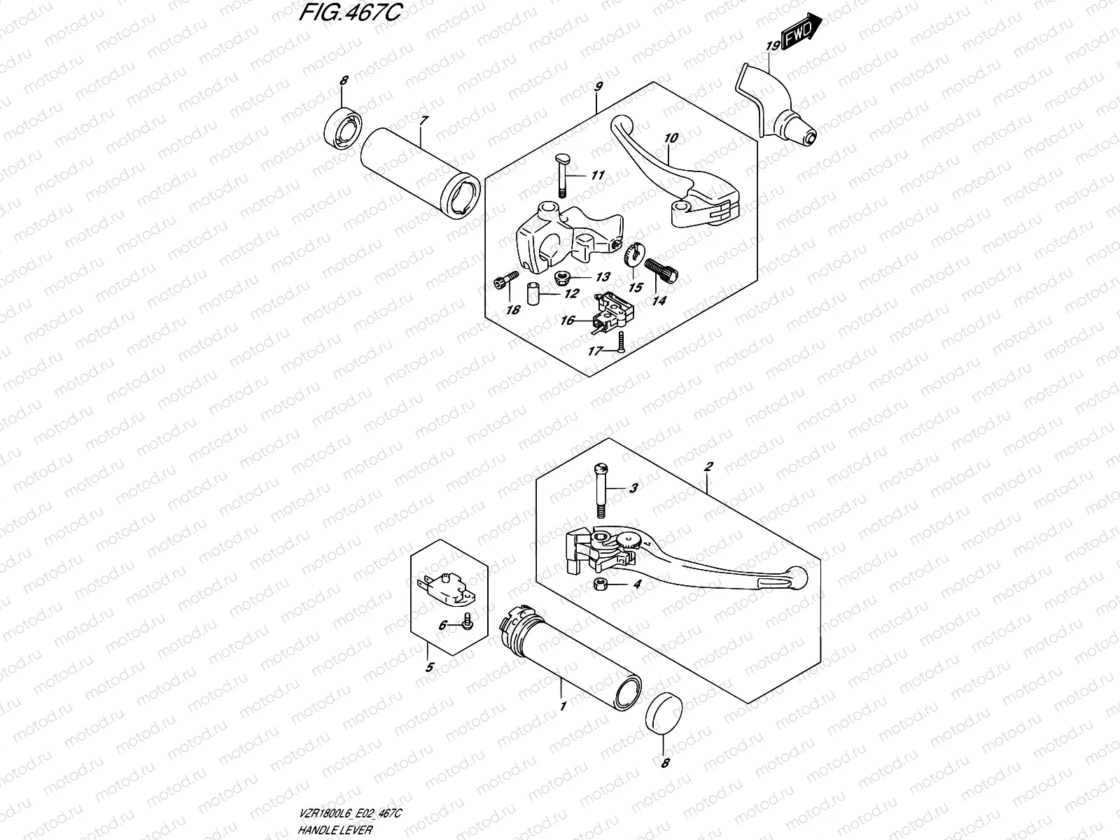 467C - HANDLE LEVER (VZR1800BZL6 E19)