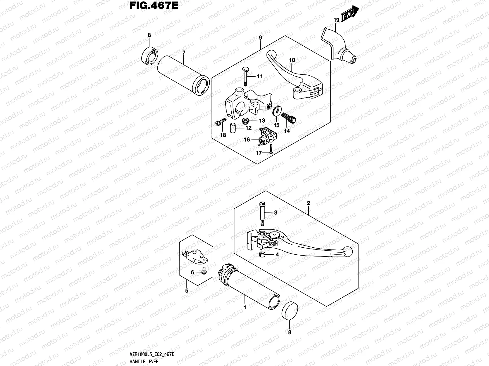 467E - HANDLE LEVER (VZR1800BZL5 E19)