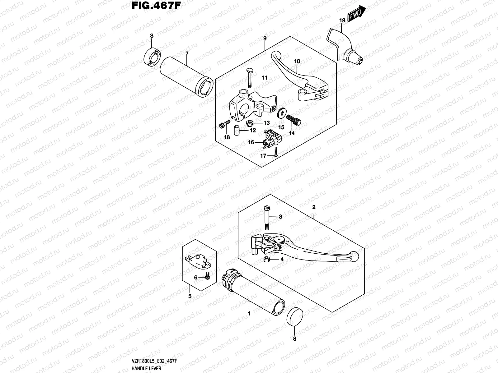 467F - HANDLE LEVER (VZR1800BZUFL5 E19)