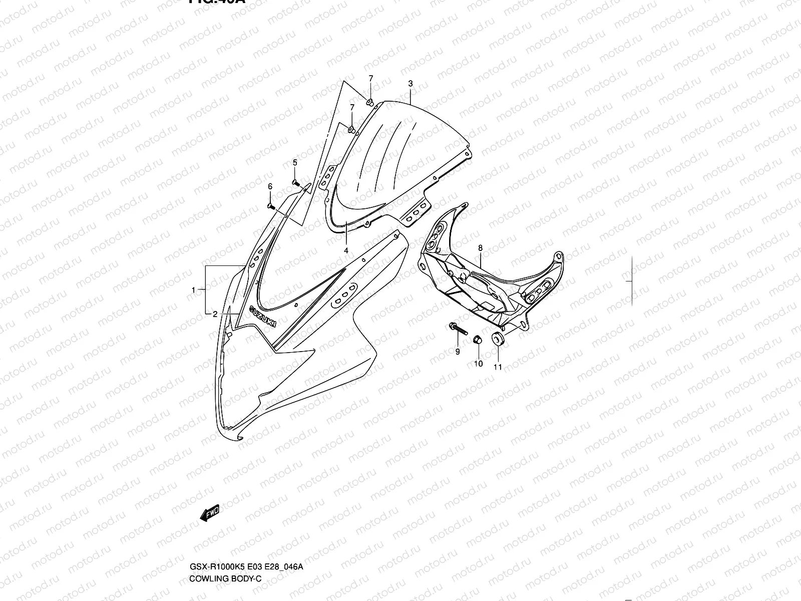 46A - COWLING BODY (GSX-R1000K6)