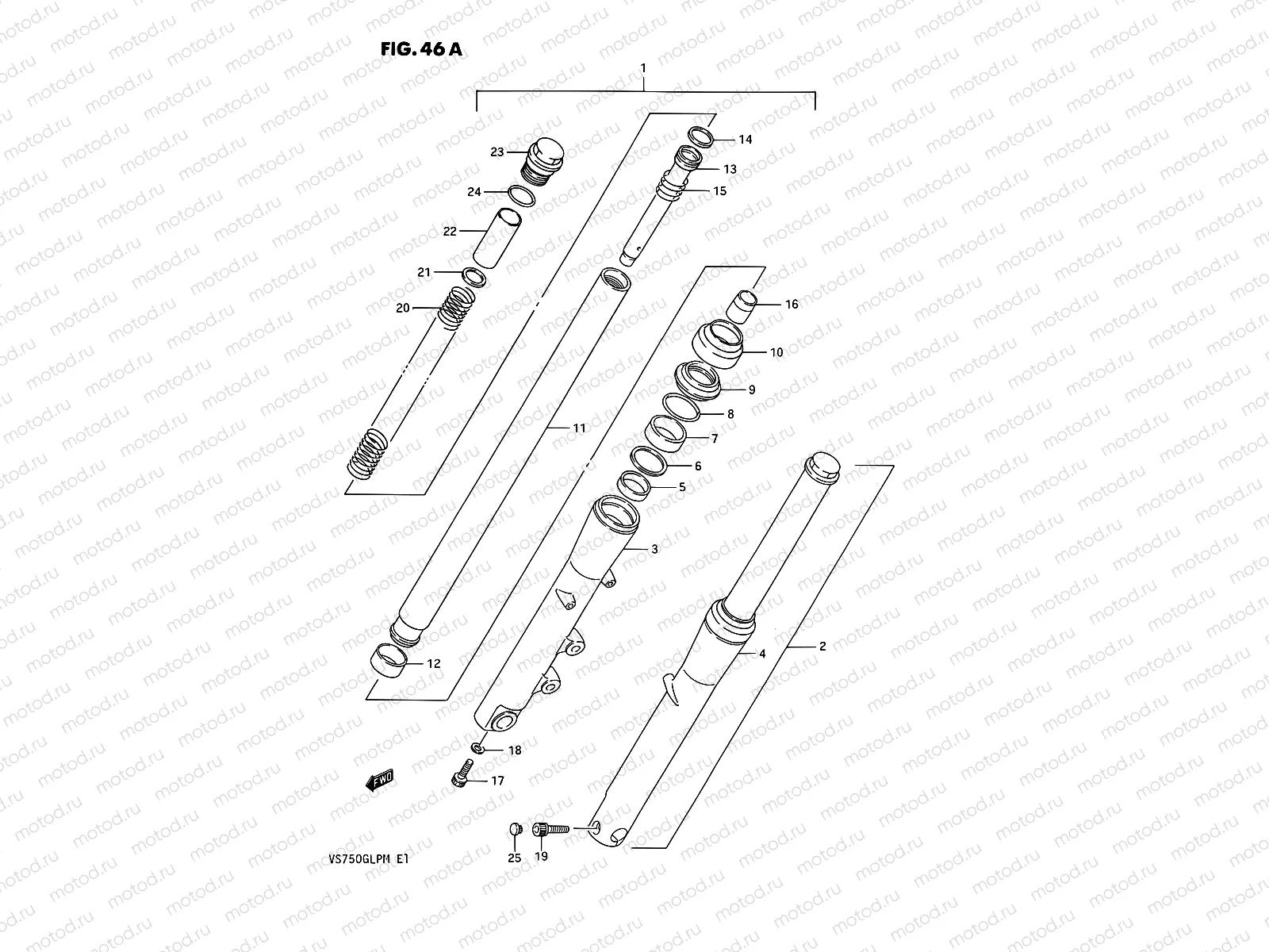 46A - FRONT FORK (MODEL J/K/L/M)