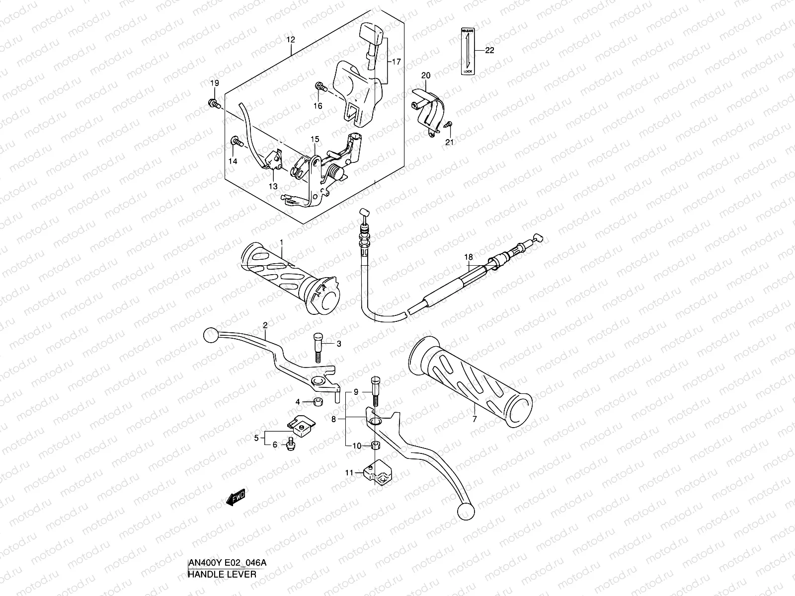 46A - HANDLE LEVER (MODEL K1/K2)