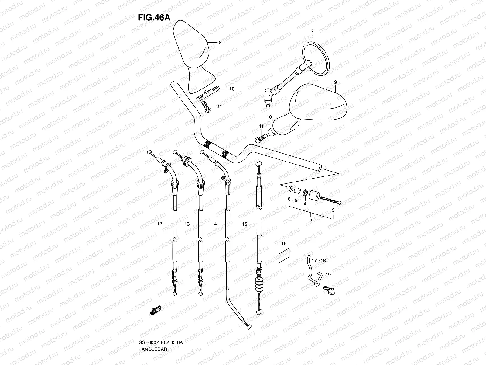 46A - HANDLEBAR (MODEL K2/K3/K4)