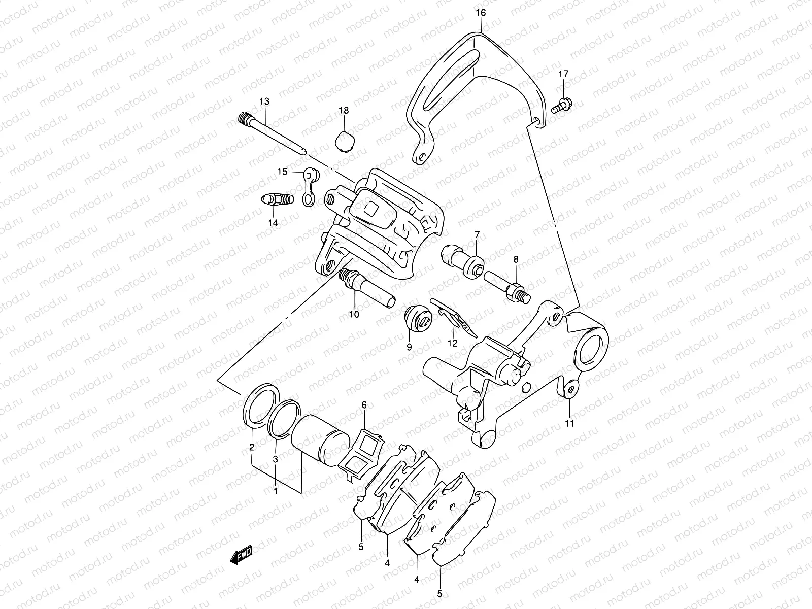 46A - REAR CALIPER (MODEL N/P)