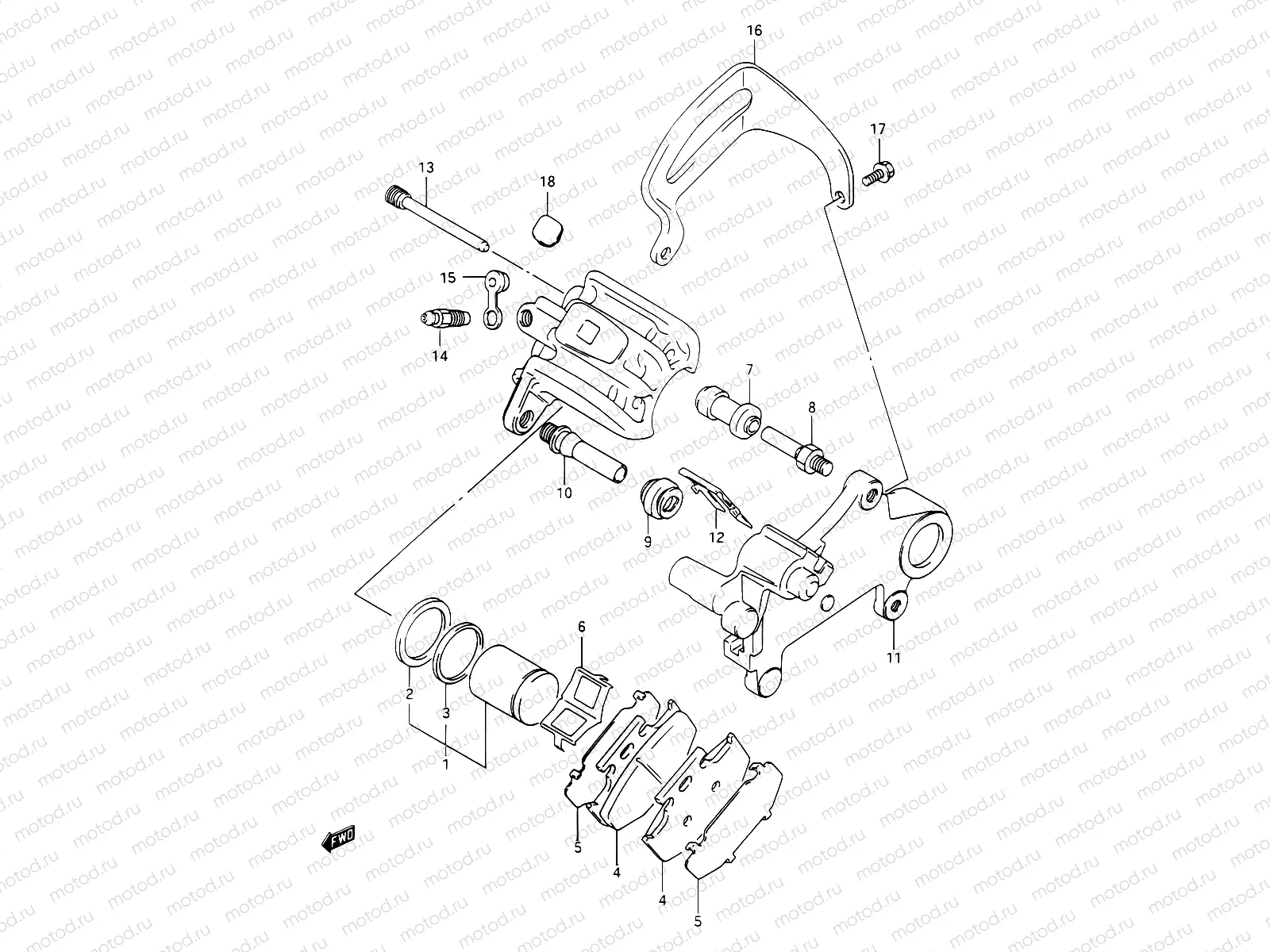 46A - REAR CALIPER (MODEL N/P)