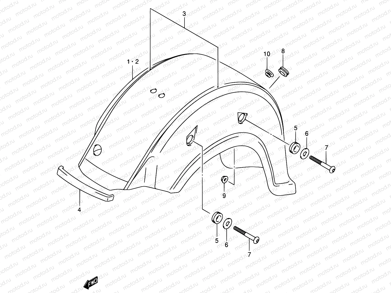 46A - REAR FENDER (MODEL K2)