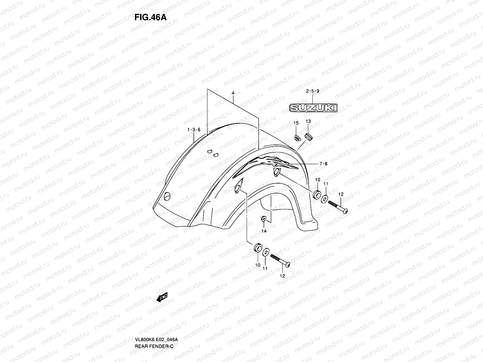 46A - REAR FENDER (MODEL K8)