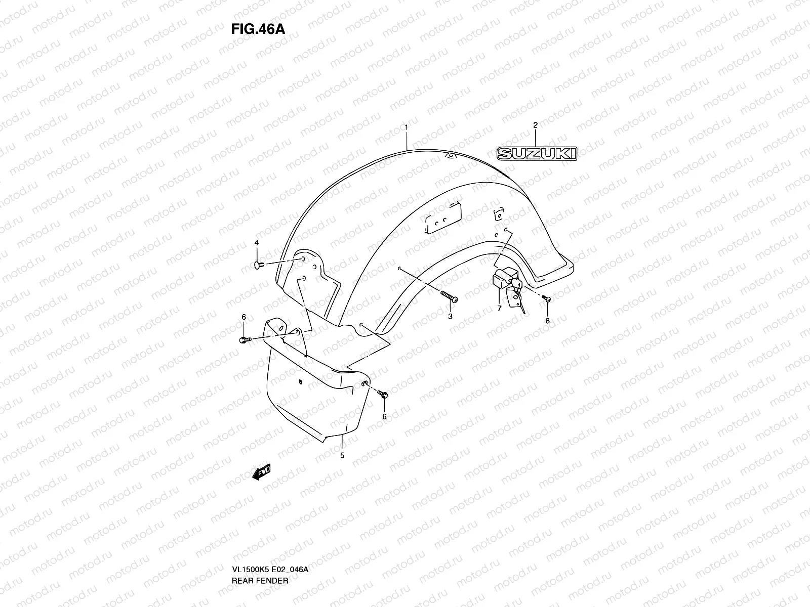 46A - REAR FENDER (MODEL K9)