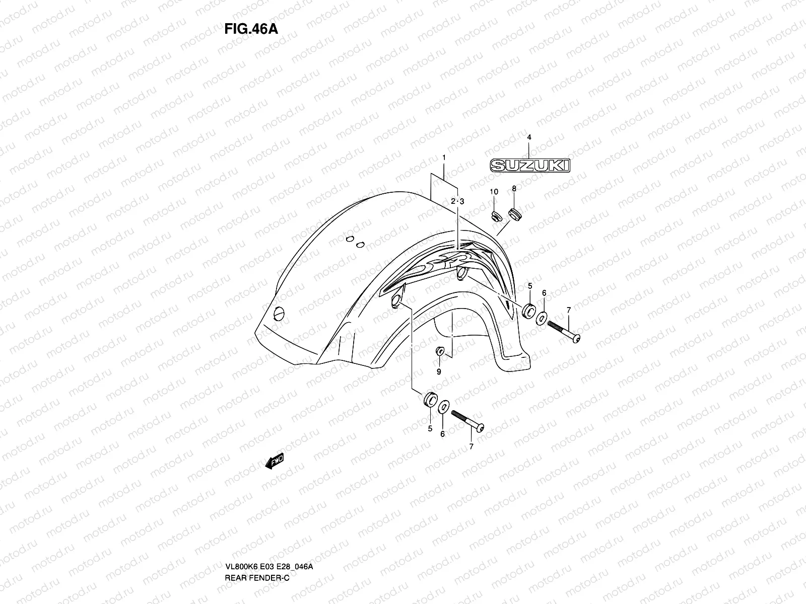 46A - REAR FENDER (VL800CK7)