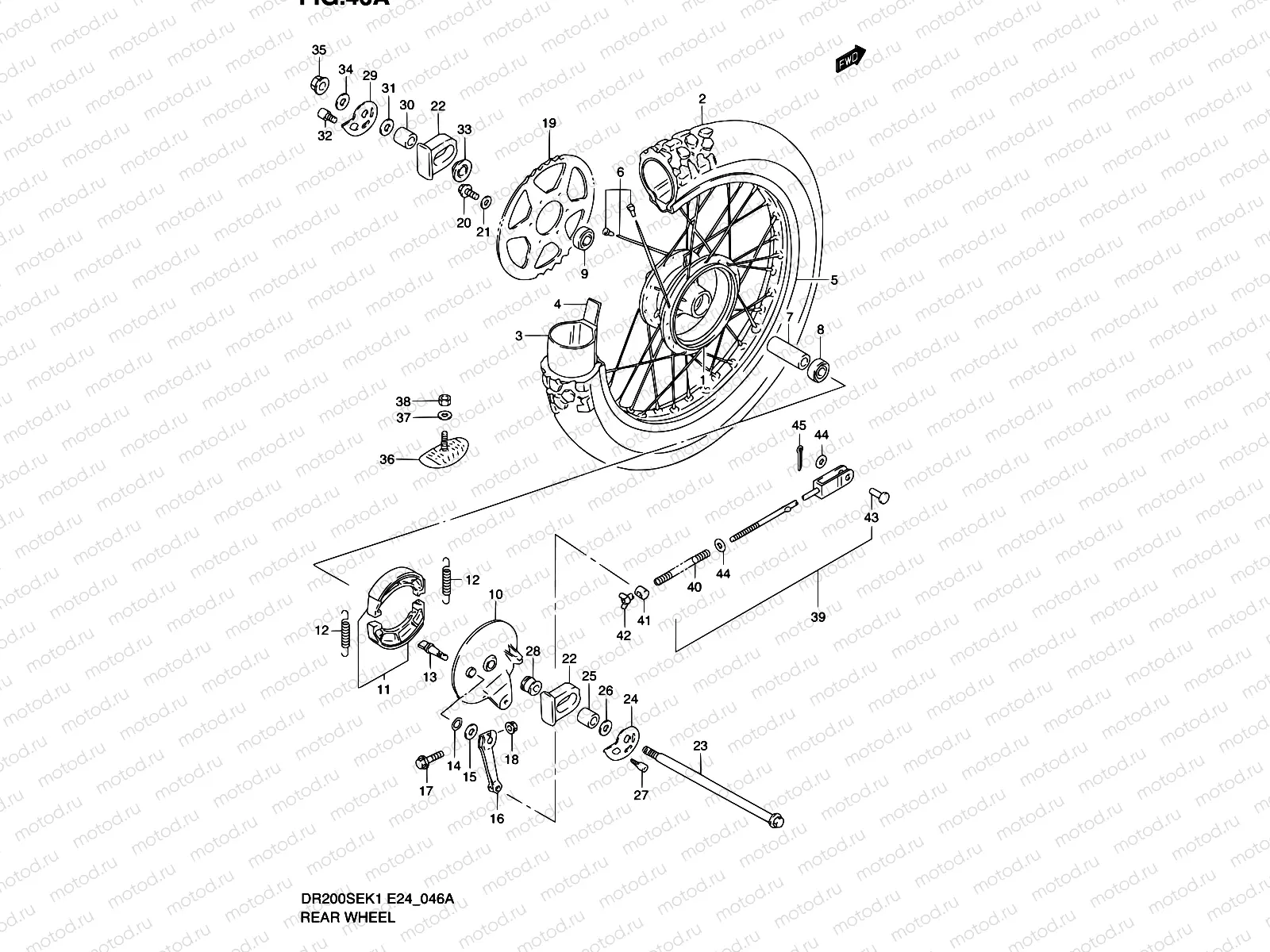 46A - REAR WHEEL (MODEL K2/K3/K4/K5 E06,E24)