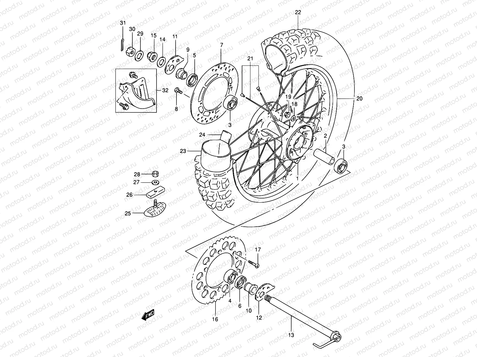 46A - REAR WHEEL (MODEL R/S/T)