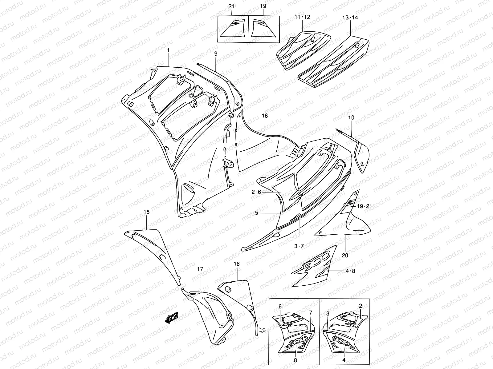 46A - UNDER COWLING BODY (RF900RS2)