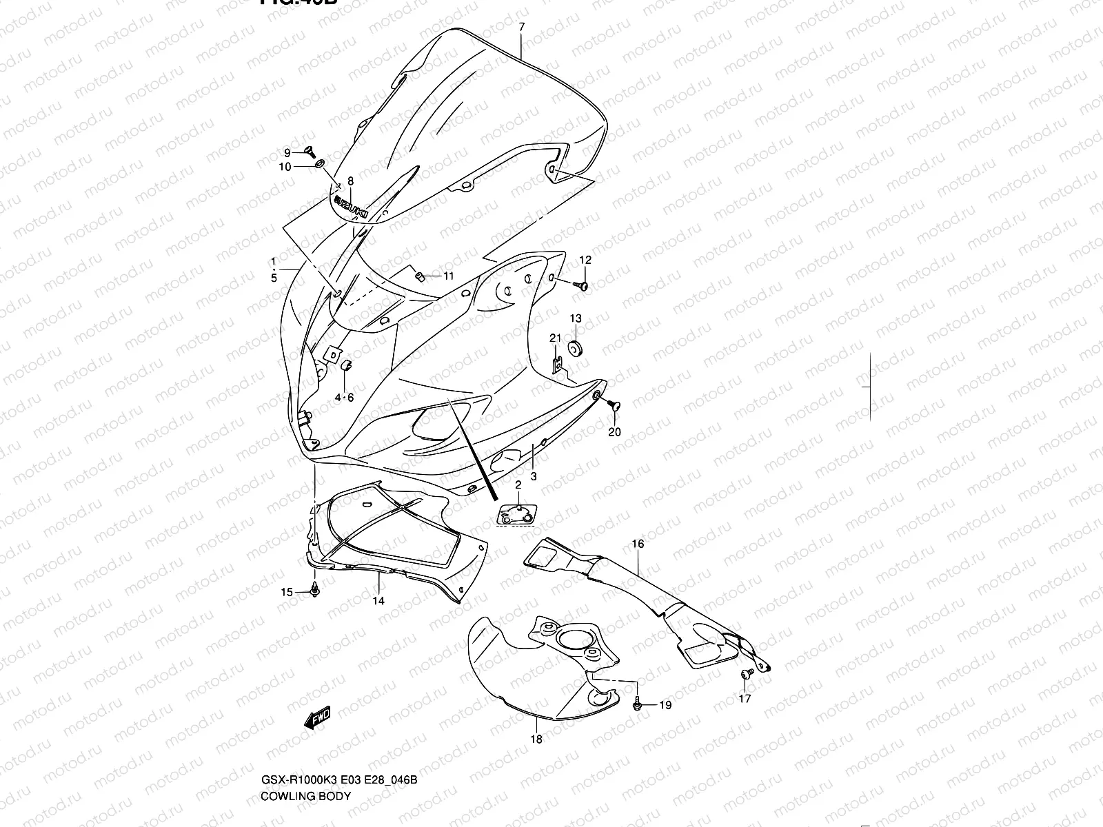 46B - COWLING BODY (GSX-R1000ZK4)