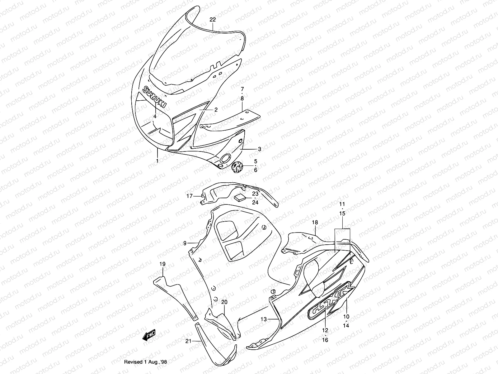 46B - COWLING BODY (MODEL V/W)