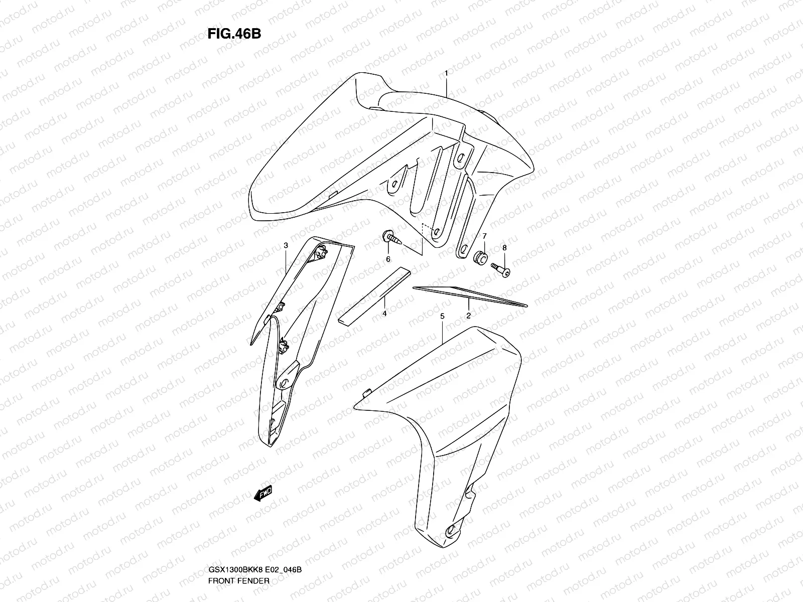 46B - FRONT FENDER (WITHOUT ABS,MODEL L0)