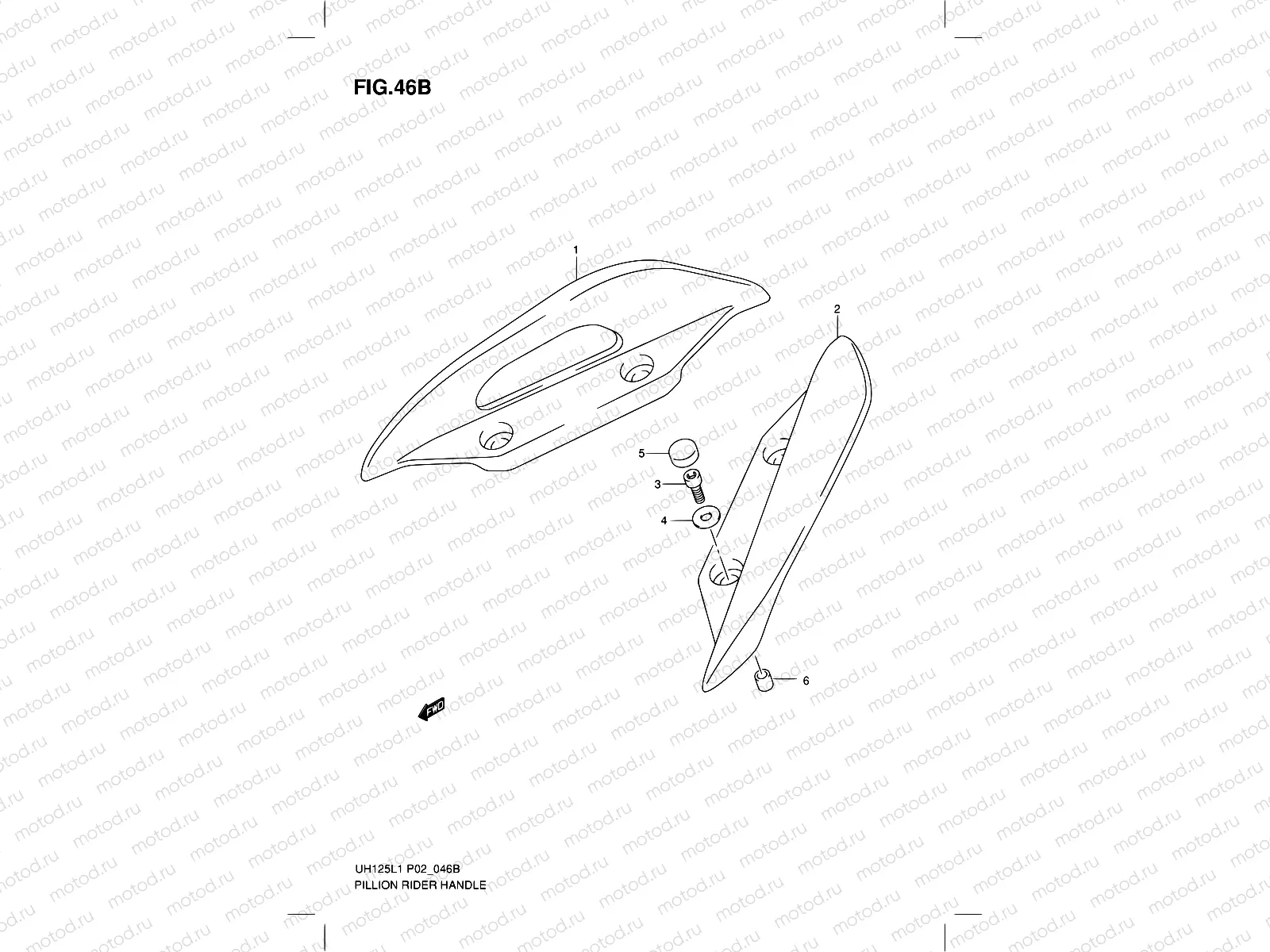 46B - PILLION RIDER HANDLE (MODEL RACING P19)