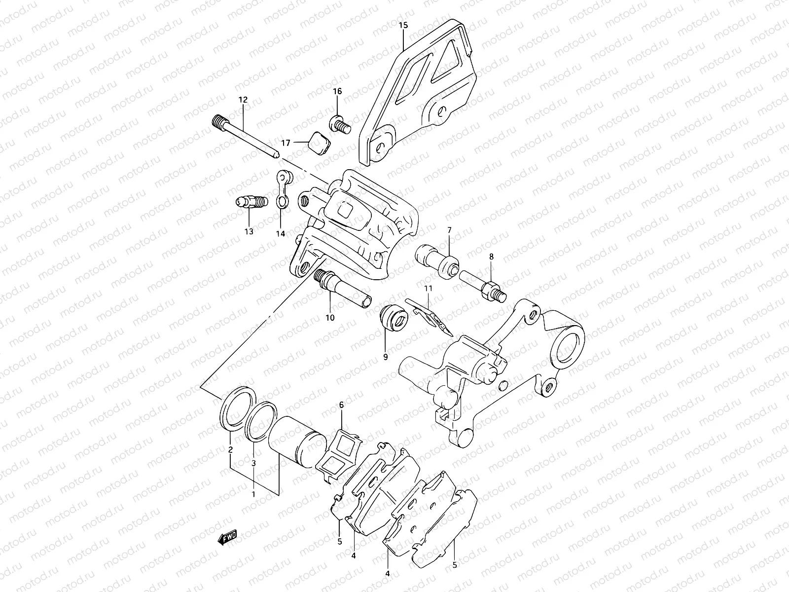 46B - REAR CALIPER (MODEL R)