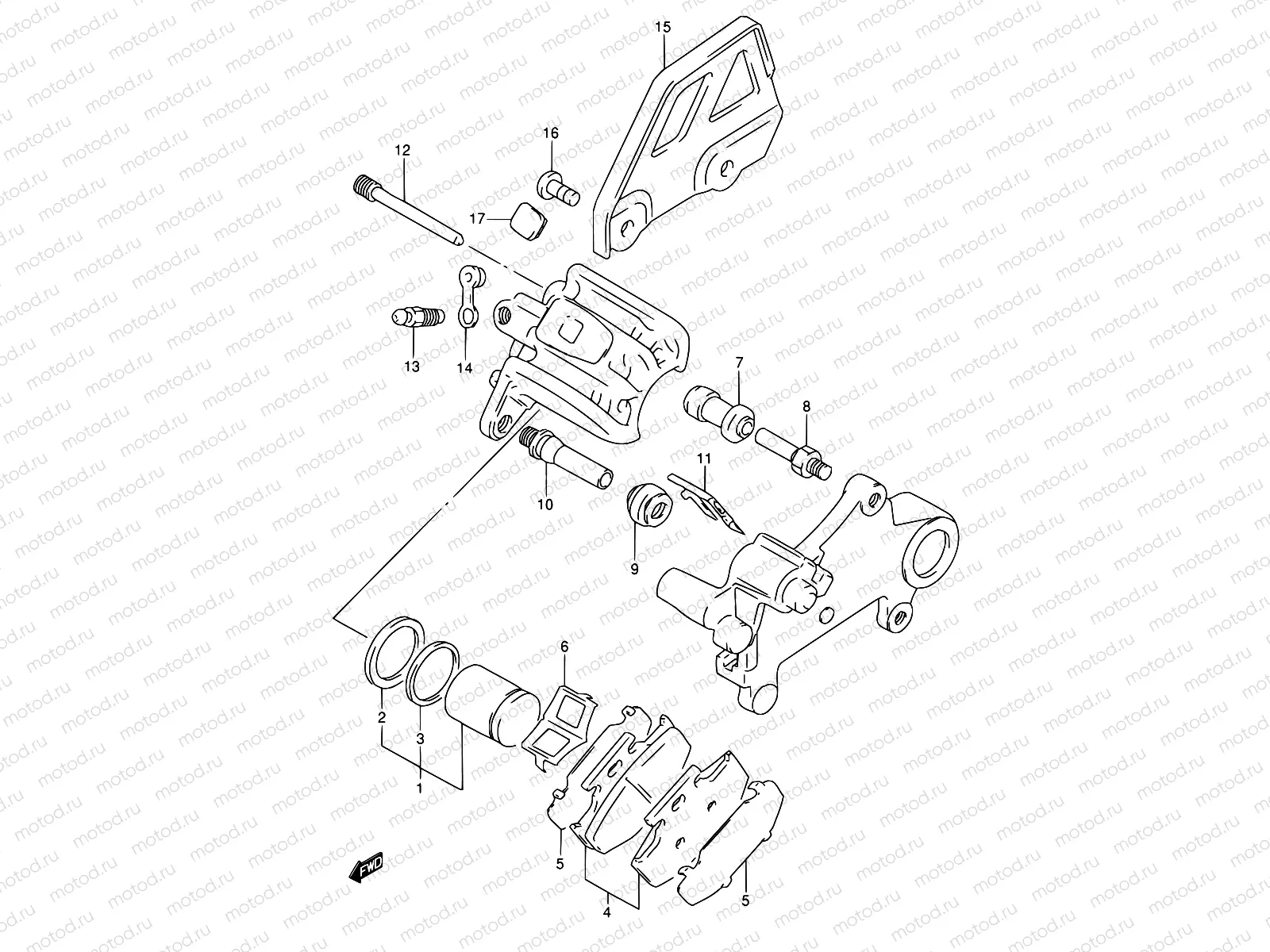 46B - REAR CALIPER (MODEL R/S/T)
