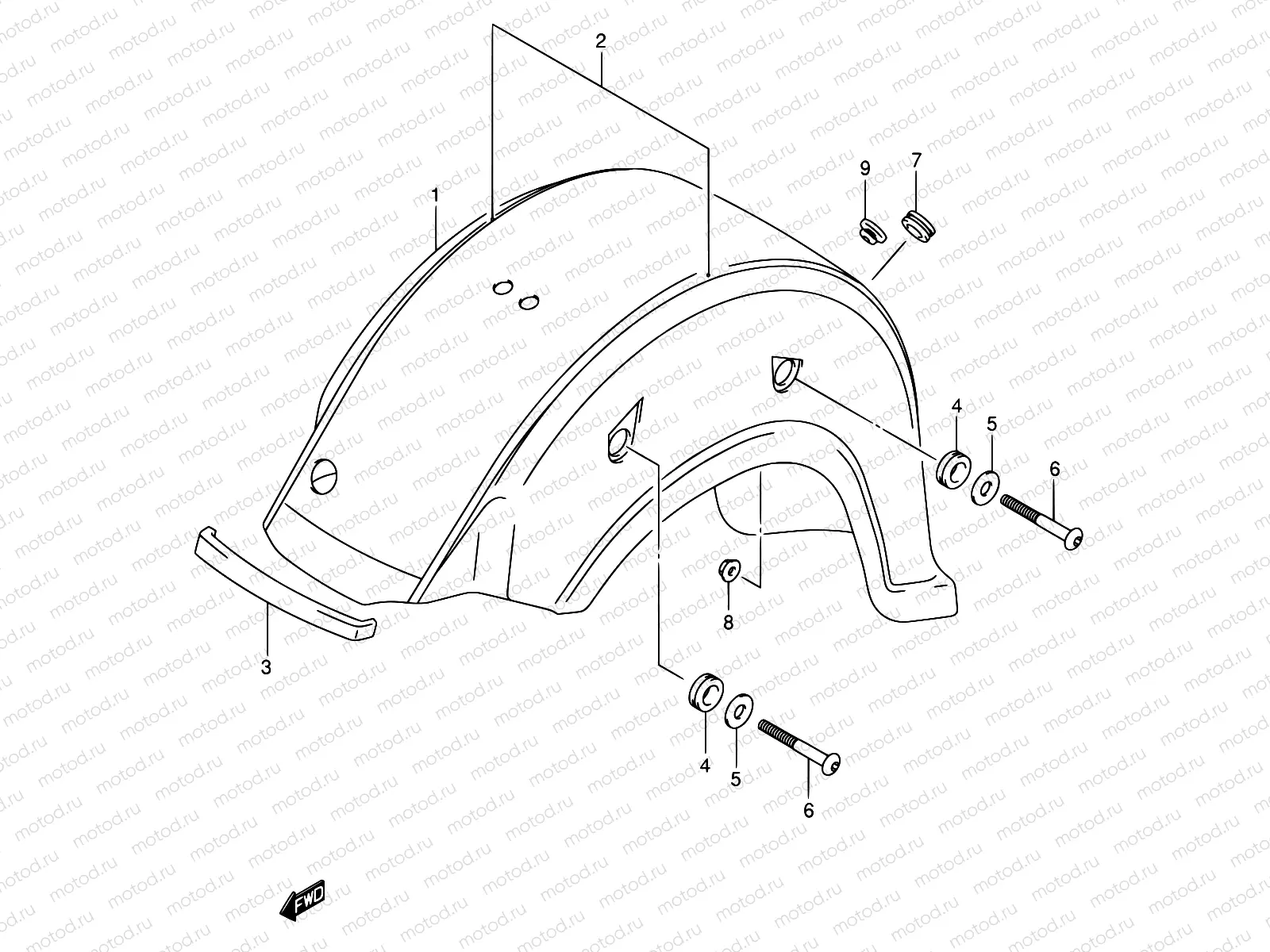 46B - REAR FENDER (MODEL K3)
