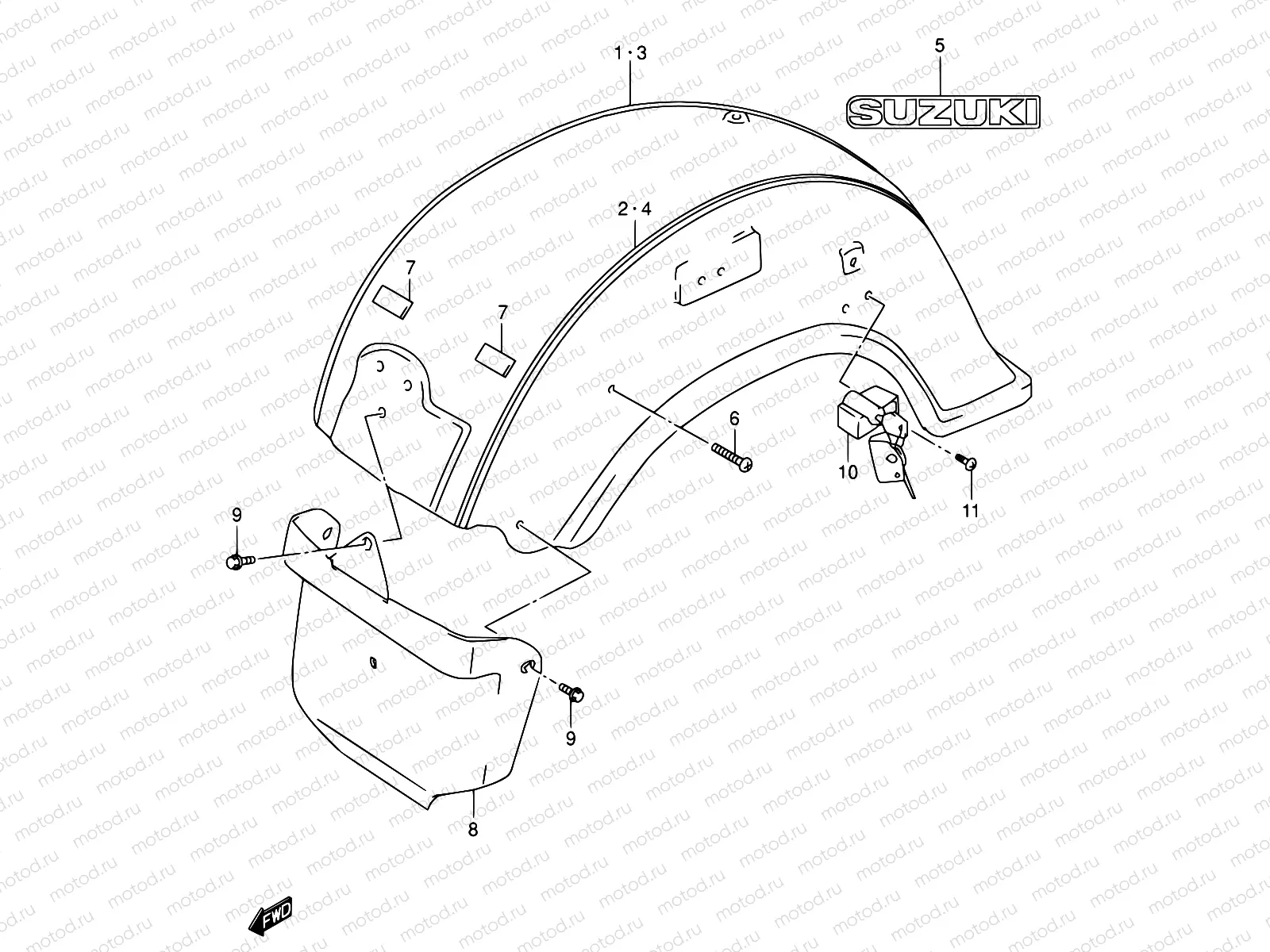 46B - REAR FENDER (MODEL K3/K4)